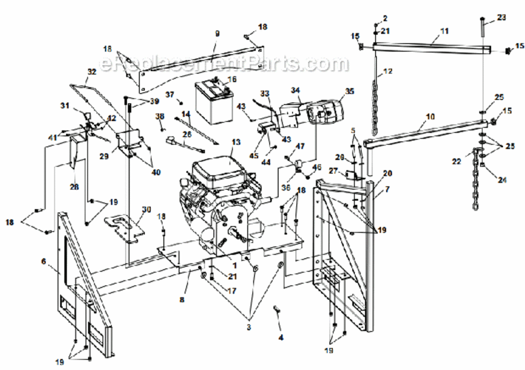 Frame_Assembly Diagram and Parts List for 8180-00-01 2010 Little Wonder Leaf Blower / Vacuum